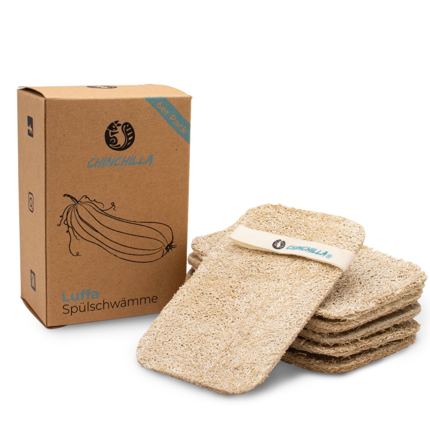 Opvaskesvampe af Loofah-svamp - Pakke med 7 | genanvendelig og vegansk