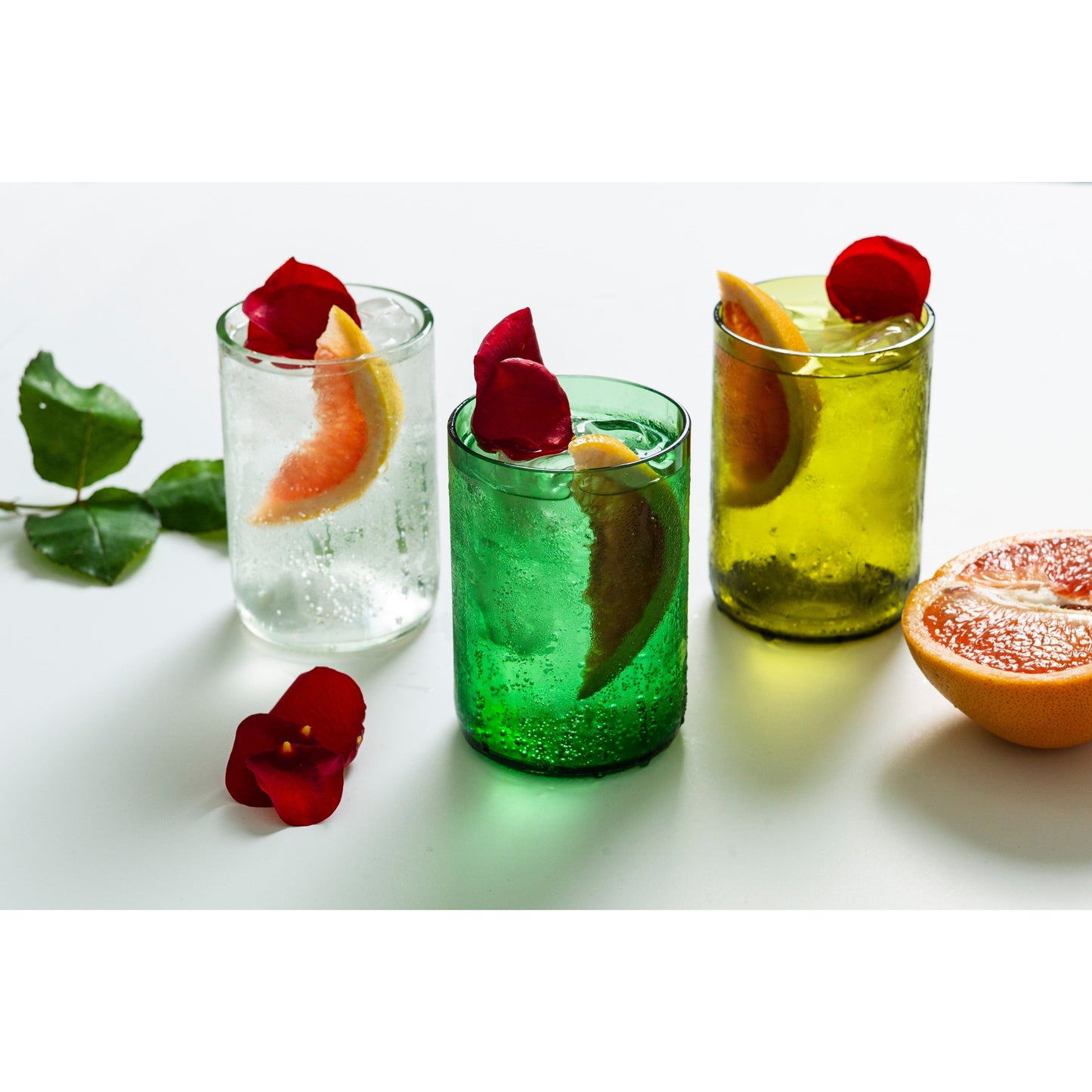 Glas lavet af vinflaske - 2 stk. gennmsigtige