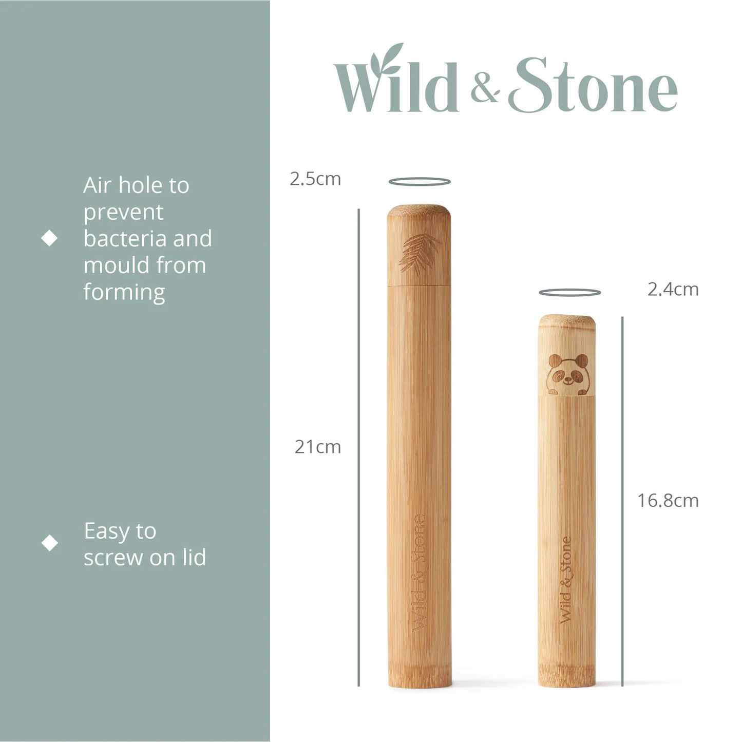 Travel holder in bamboo for the toothbrush - Adult