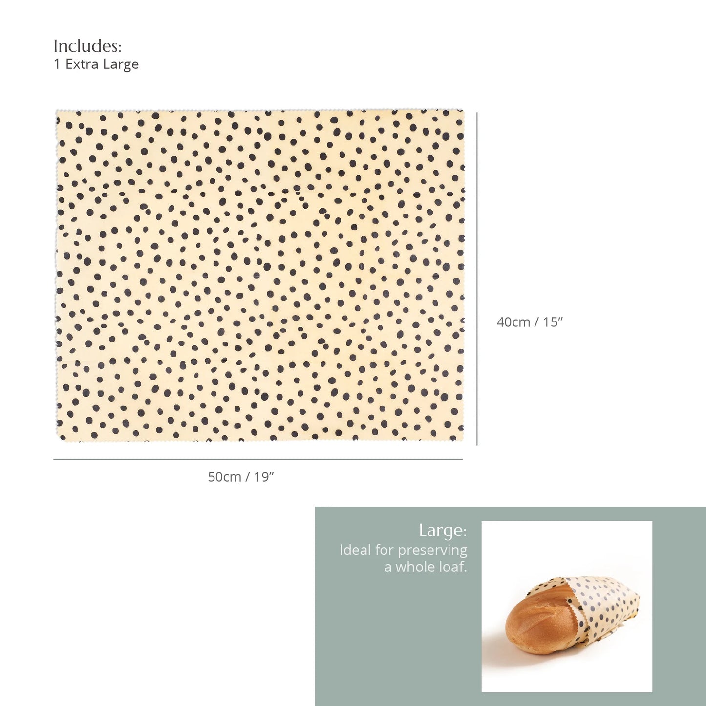 Bivoks madwraps - Prikket - 1 stk. (XL)