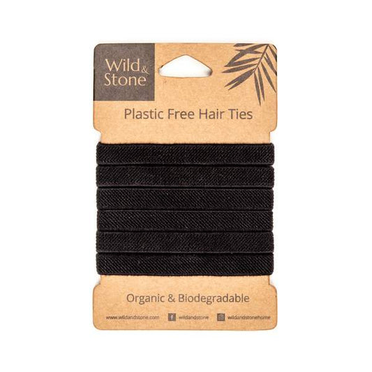 Plastic-free hair ties - 6 pcs. - Black people