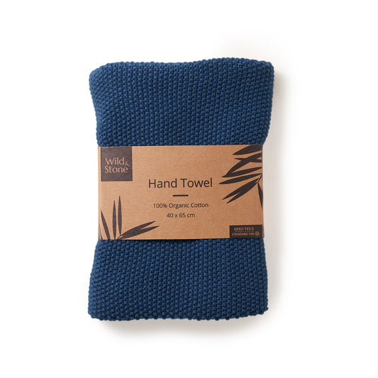 Håndklæde i Økologisk bomuld - Navy blå